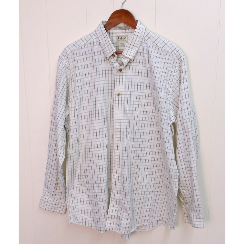 L.L.Bean Men's Long Sleeve Plaid Button Down Casual Shirt Sz Lg /‎ #9089